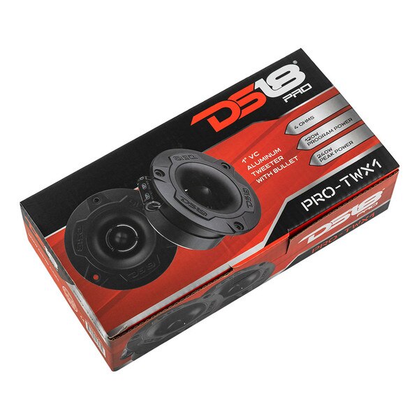 Main product image for DS18 PRO-TWX1/BK 1" Professional Aluminum Bullet Tweeter Pair 4 Ohm Black294-8114